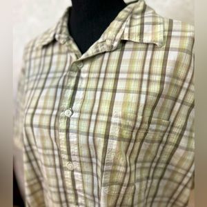 Sonoma Life+Style Men’s Multicolor Green Plaid Short Sleeve Button Up Shirt (XL)